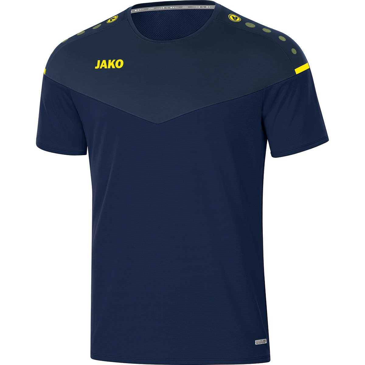 JAKO T-Shirt Champ 2.0 6120 marine/darkblue/neongelb, S, Herren, Gr