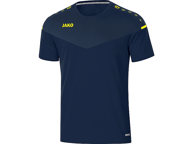 JAKO T-Shirt Champ 2.0 Herren, Gr. S, 6120 marine/darkblue/neongelb