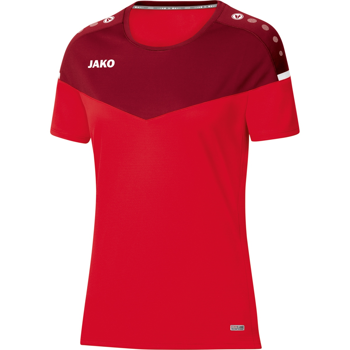 T-Shirt 2.0 rot/weinrot, Champ 6120 Damen, 36, JAKO Gr.