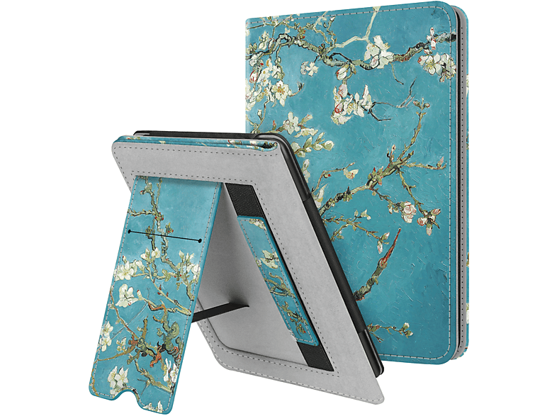 FINTIE Hülle Tablethülle Bookcover für Amazon Kunstleder, Mandelblüten