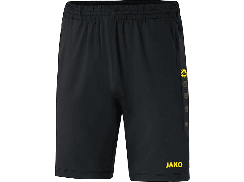 JAKO Trainingsshort Premium schwarz/citro, Kinder, Gr. 128, 8520 | Kurze Sporthosen