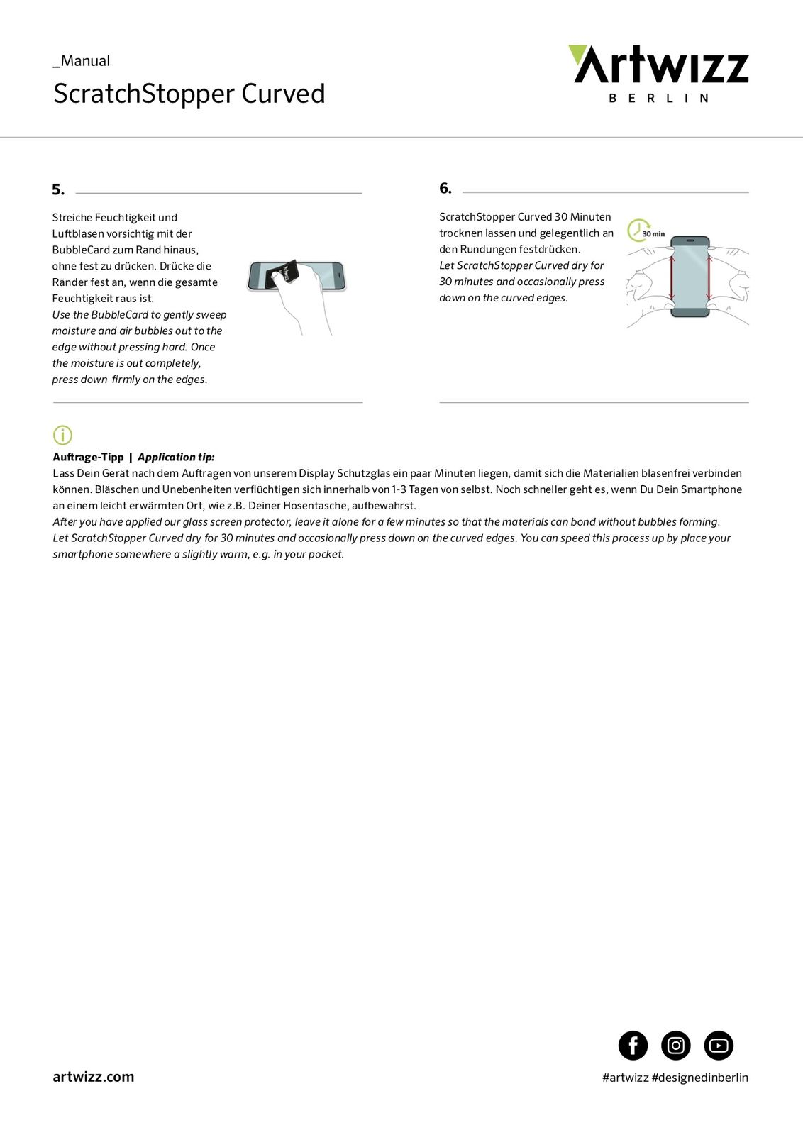 ARTWIZZ ScratchStopper Curved Samsung 9) Displayschutzfolie(für Galaxy Note