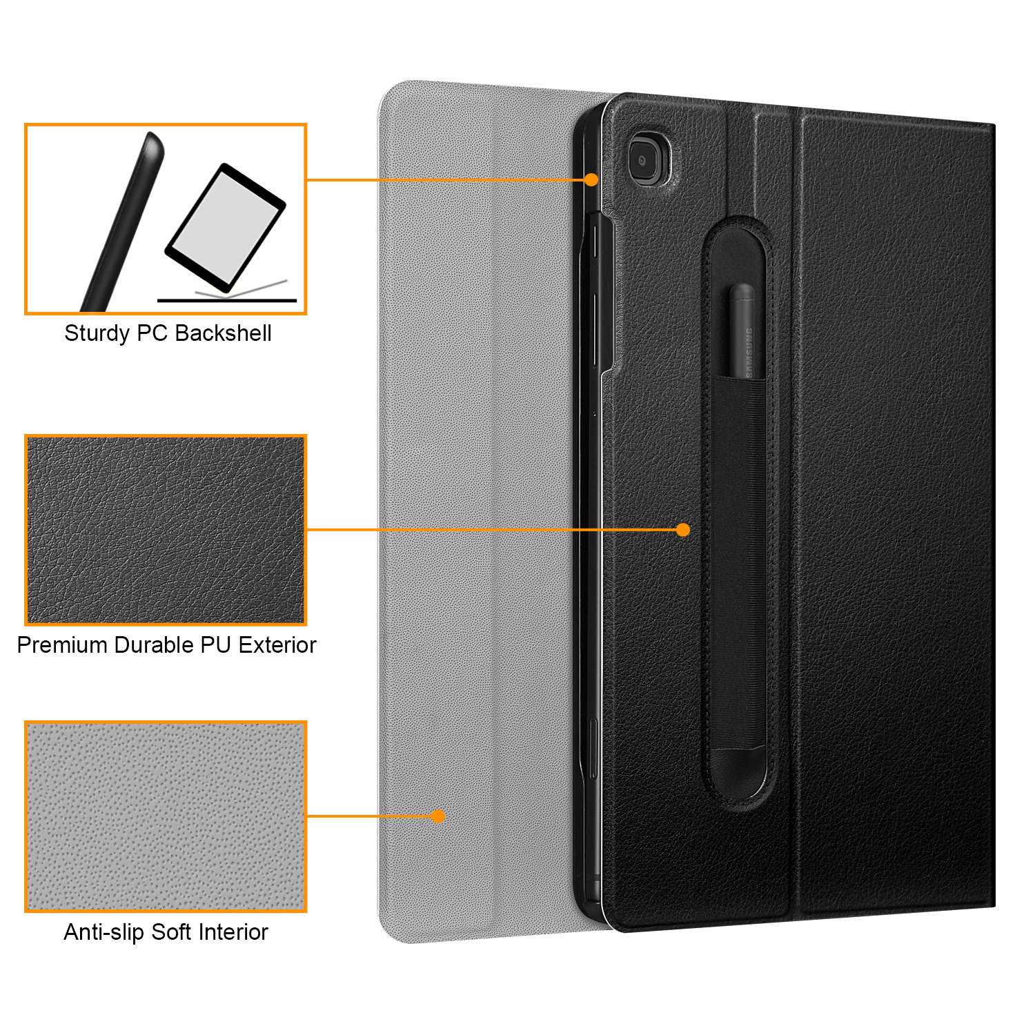 10.4 Schwarz 2022/2020 FINTIE Tab S6 SM-P610/P613/P615/P619, Bookcover, Lite Tastatur, Samsung, Galaxy + Hülle