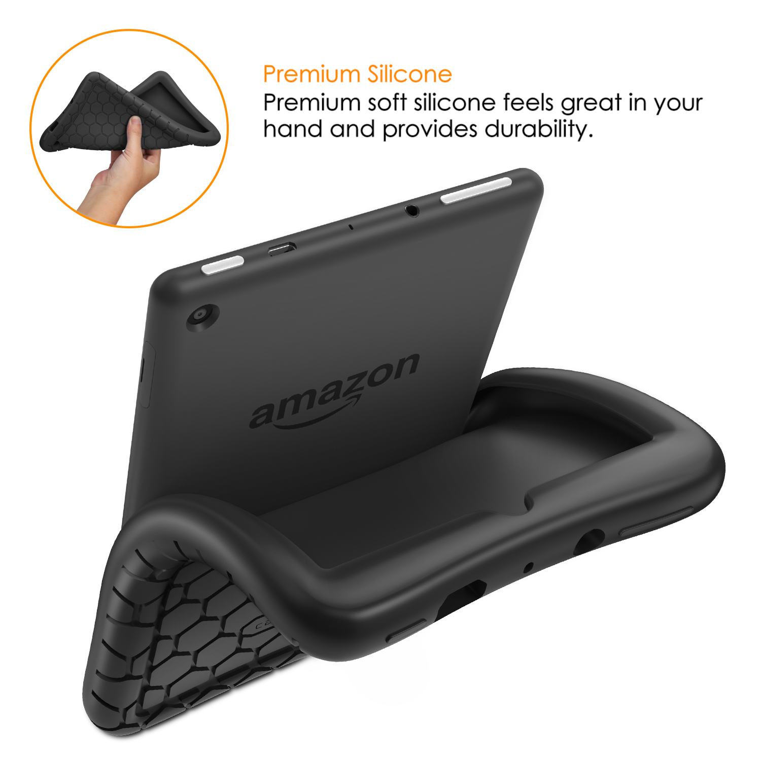 FINTIE Hülle Tablethülle Backcover für Amazon Schwarz Silikon