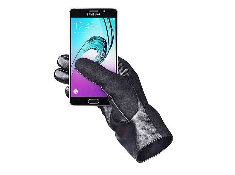 Schwarz Lederhandschuh SmartGlove® mit L Touchfunktion ARTWIZZ