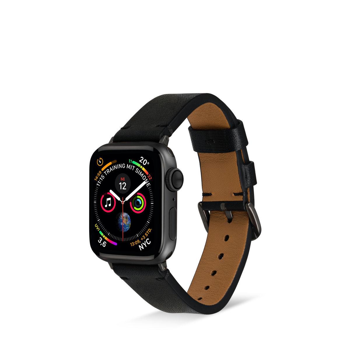 ARTWIZZ WatchBand (38mm), Leather, SE Apple, (41mm), Series 3-1 Watch 6-4 Apple Schwarz (40mm), Smartband, 9-7 