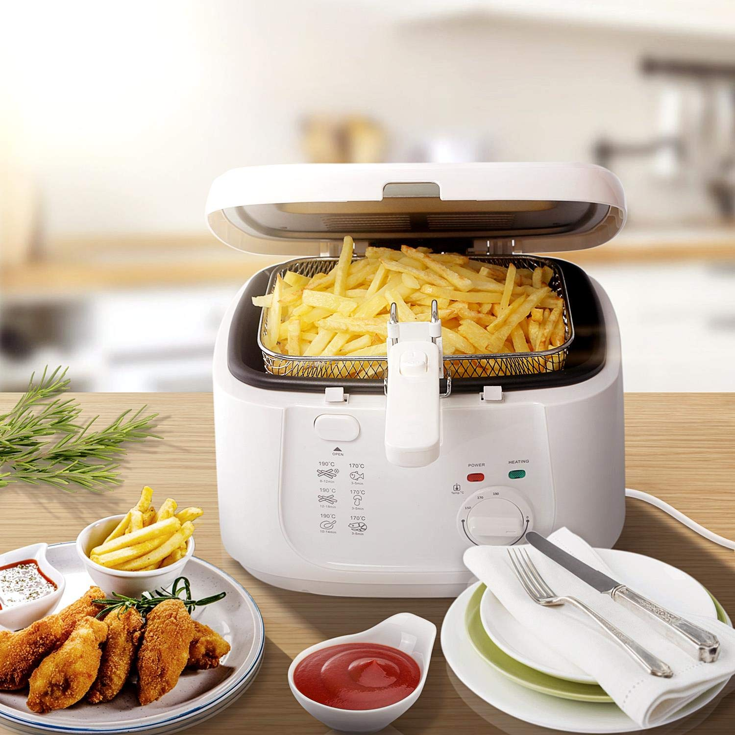 AIGOSTAR 500887 Indra 30HEX Deep fryer 1800 Watt WEIß