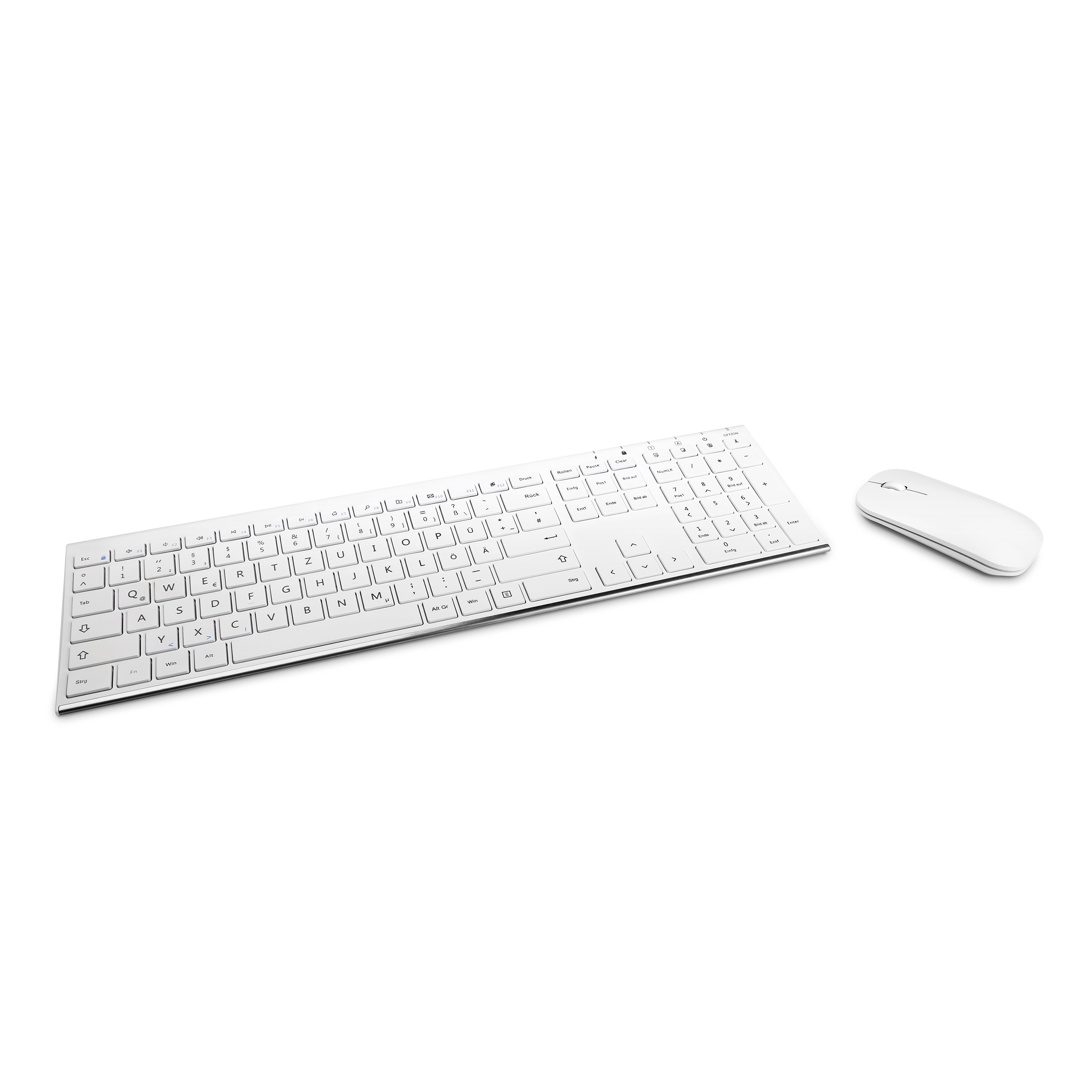 CSL AIRY wireless Tastatur und weiß, Maus, Tastatur-/Maus-Set, weiß