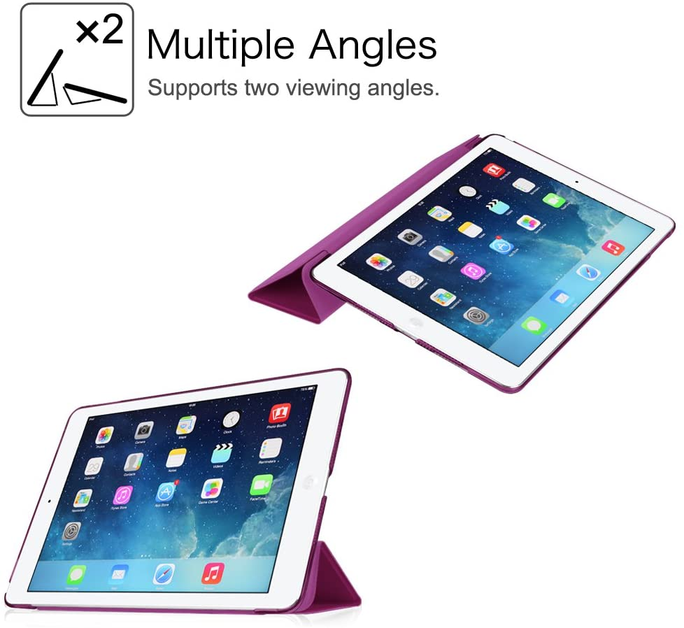 Hülle, (A1474/A1475/A1476), Apple, Lila Bookcover, iPad 2013 Air 2 A1567), Air 2014 FINTIE iPad (A1566/