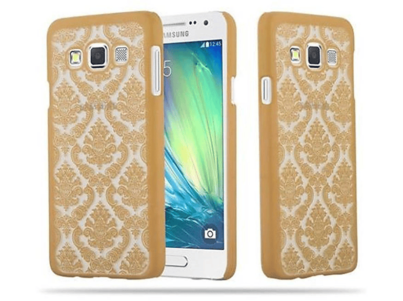 CADORABO Hülle Hard Case in Blumen Paisley Henna Design, Backcover, Samsung, Galaxy A3 2015, GOLD