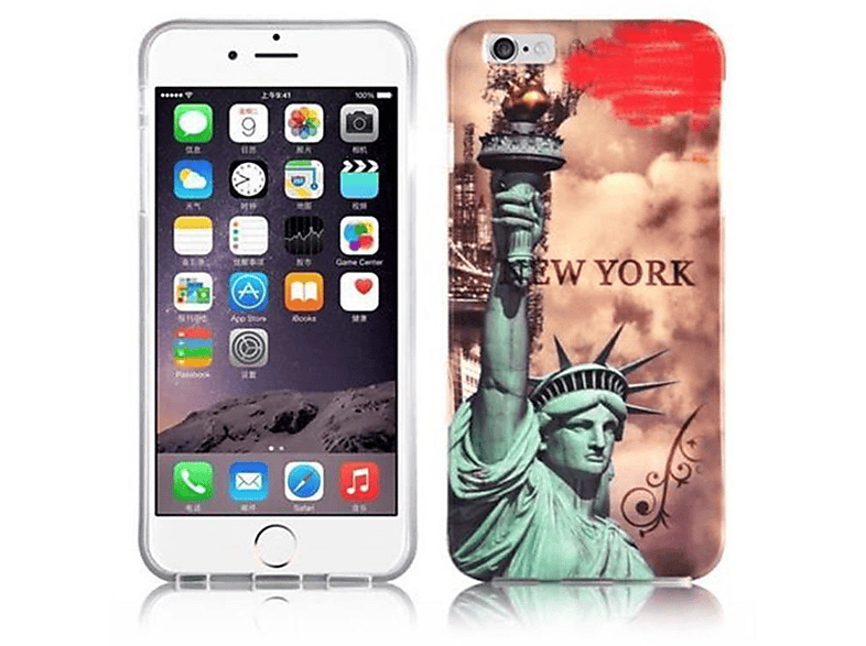 CADORABO Hülle Hard Case Schutzhülle im trendigen Design, Backcover, Apple, iPhone 6 PLUS / 6S PLUS, NEW YORK - FREIHEITSSTATUE