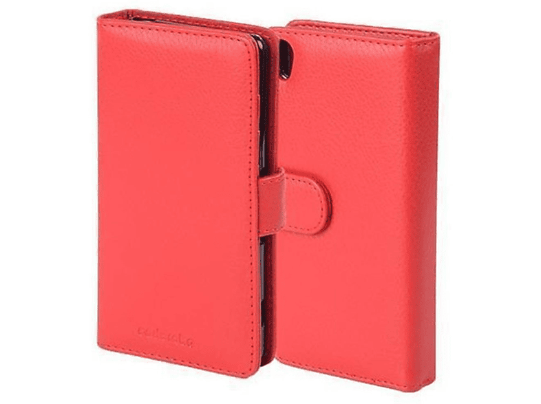 CADORABO Book Hülle mit Kartenfach Standfunktuon, Bookcover, Sony, Xperia Z5, INFERNO ROT