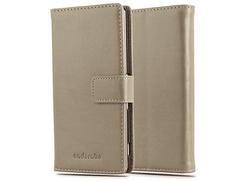 Xperia BRAUN PLUS CAPPUCCINO Style, Book Luxury / Bookcover, Hülle Sony, CADORABO Z4, Z3