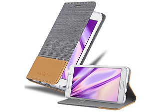 CADORABO Jeans Book Hülle, Bookcover, Samsung, Galaxy A3 2016, HELL GRAU BRAUN
