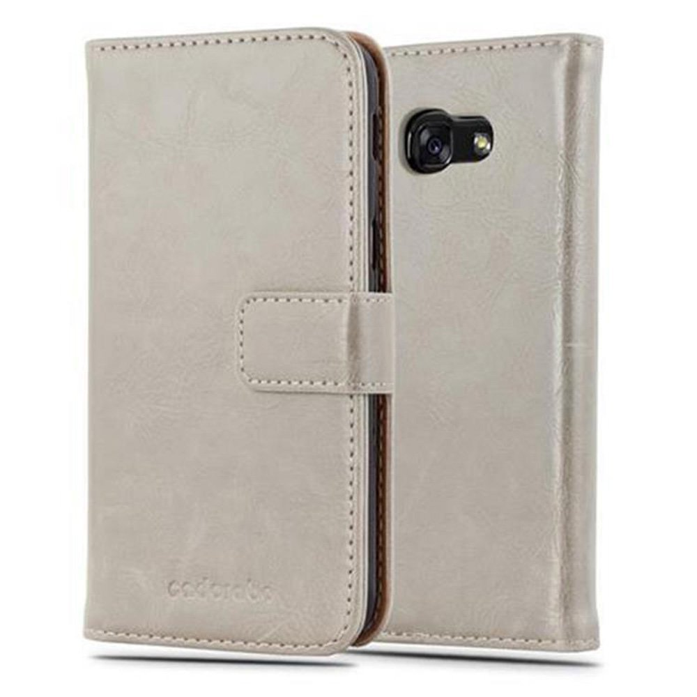 CADORABO Hülle CAPPUCCINO Luxury 2017, BRAUN Bookcover, Galaxy Samsung, Style, Book A5