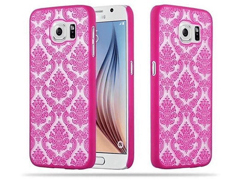 CADORABO Hülle Backcover, Case PINK Hard in Henna Samsung, Galaxy Blumen S6, Design, Paisley