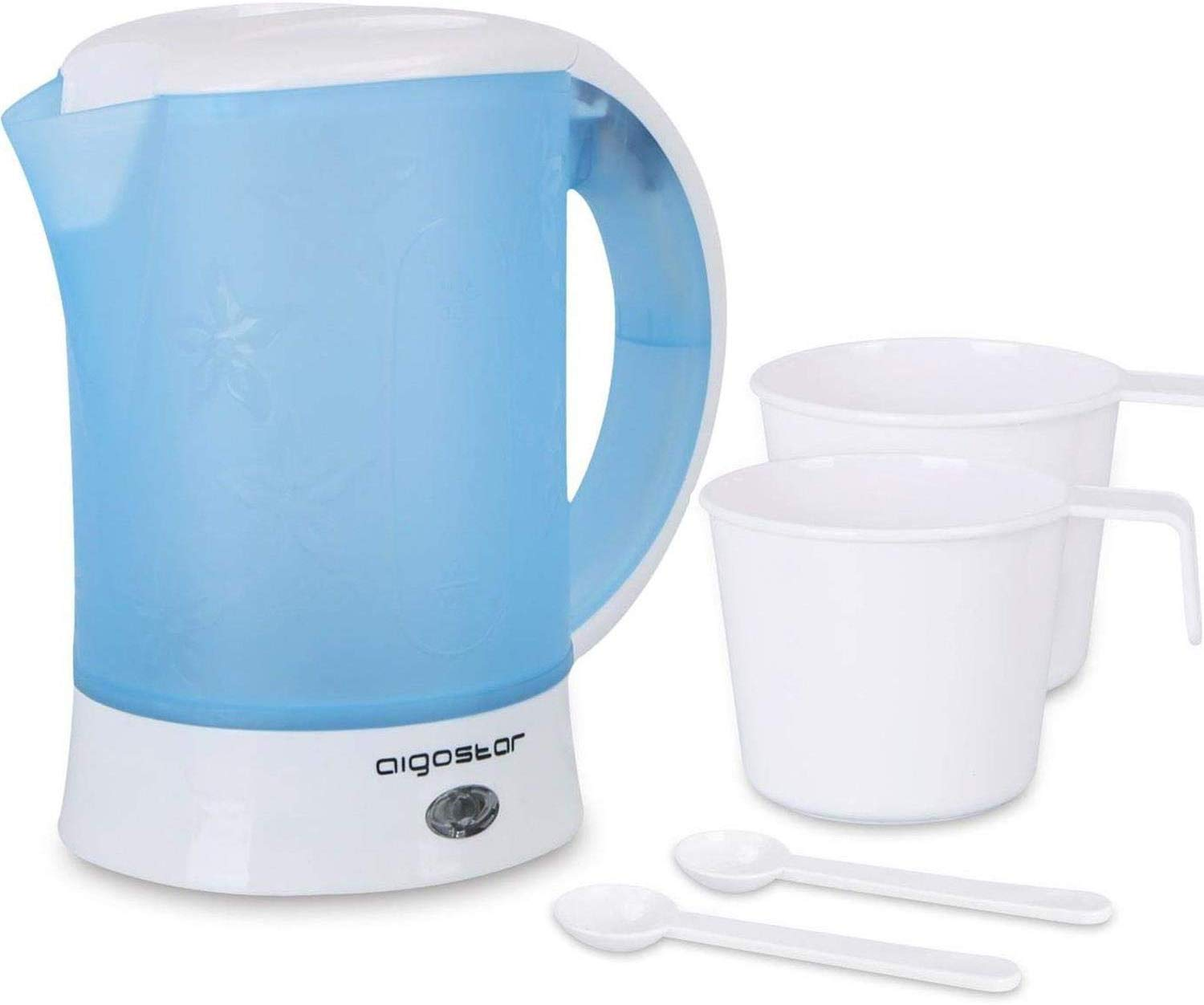 Hervidor Aigostar Walkingdrip30jqk 6 travel de agua 06 litro libre bpa 650w pequeño incluye dos tazas y cucharas regalo filtro antical 06l