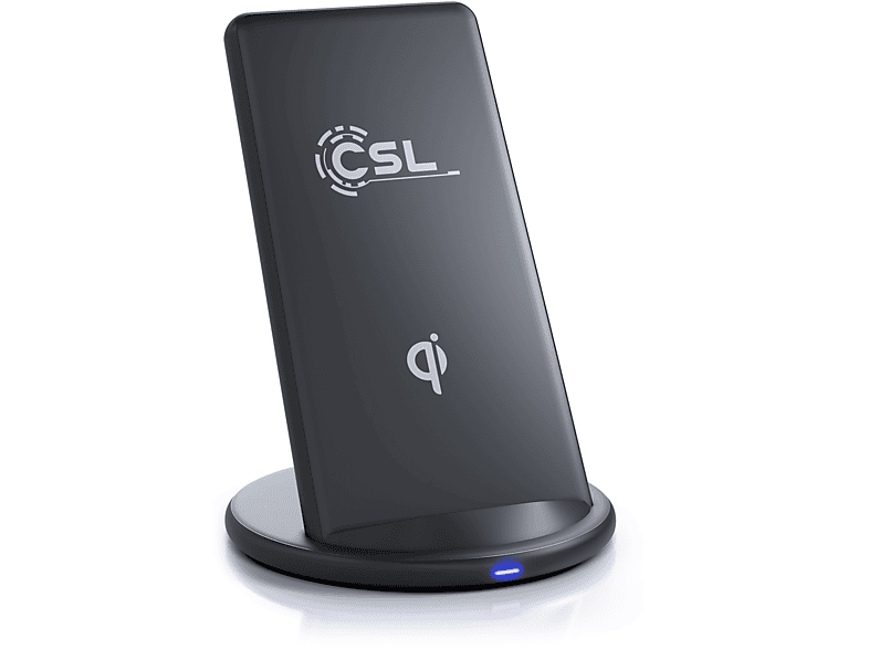 CSL Qi Stand Wireless Charger Ladeger t Universal Silber schwarz SATURN