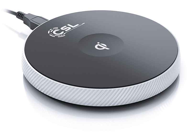 CSL Qi Pad Wireless silber-schwarz Charger Universal, Ladegerät