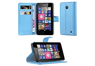 carcasa de móvil Funda libro para Móvil - Carcasa protección resistente de estilo libro;CADORABO, Nokia, Lumia 630 / 635, azul pastel