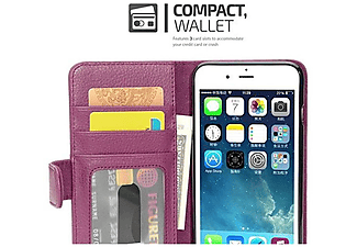 CADORABO Book Style Hülle Kartenfächern Kunst Leder, Bookcover, Apple, iPhone 7 PLUS / 7S PLUS / 8 PLUS, BORDEAUX LILA