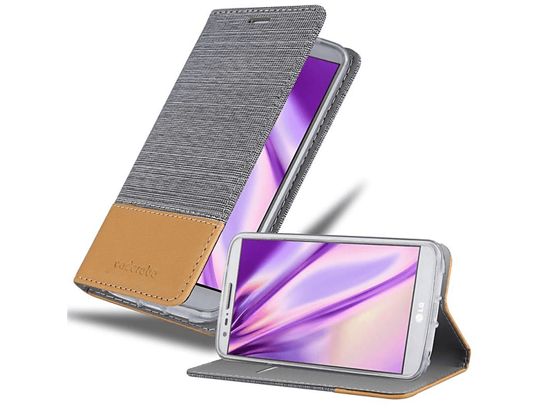 CADORABO Custodia Con Chiusura Magnetica, Funzione Stand E Tasca Per Le Carte Cover Per G2 Grigio Chiaro Marrone 77207786