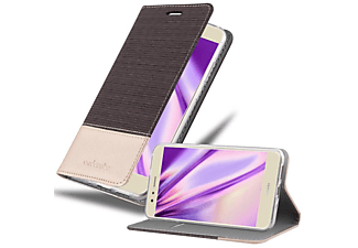 CADORABO Jeans Book Hülle, Bookcover, Huawei, P10 LITE, ANTHRAZIT GOLD