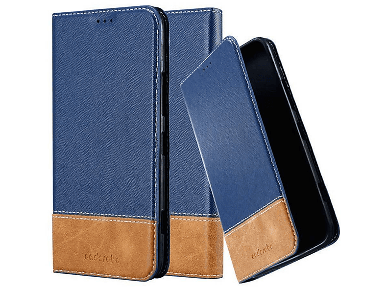 CADORABO Kunstleder DUNKEL BRAUN BLAU Lumia Bookcover, 1320, Hülle, Nokia