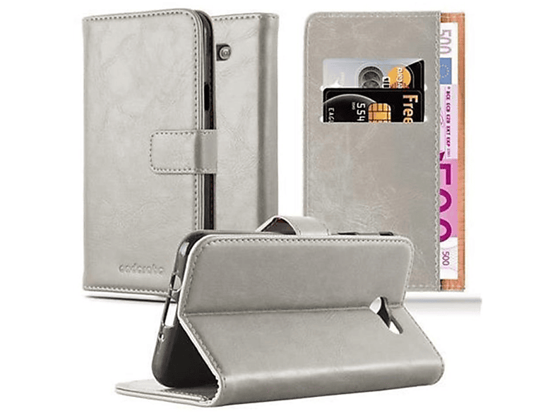 Bookcover, Style, US CADORABO BRAUN Galaxy Samsung, 2017 J3 CAPPUCCINO Version, Book Hülle Luxury