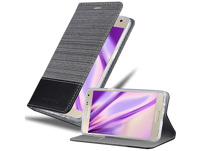 Jeans Bookcover, Samsung, GRAU Schutzhülle 2015, Style, CADORABO SCHWARZ im Galaxy Book A5