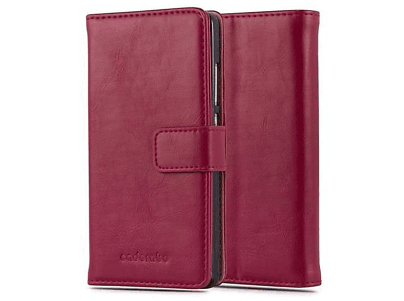 CADORABO Hülle Luxury Book Style, Bookcover, Huawei, P8 LITE 2015, WEIN ROT
