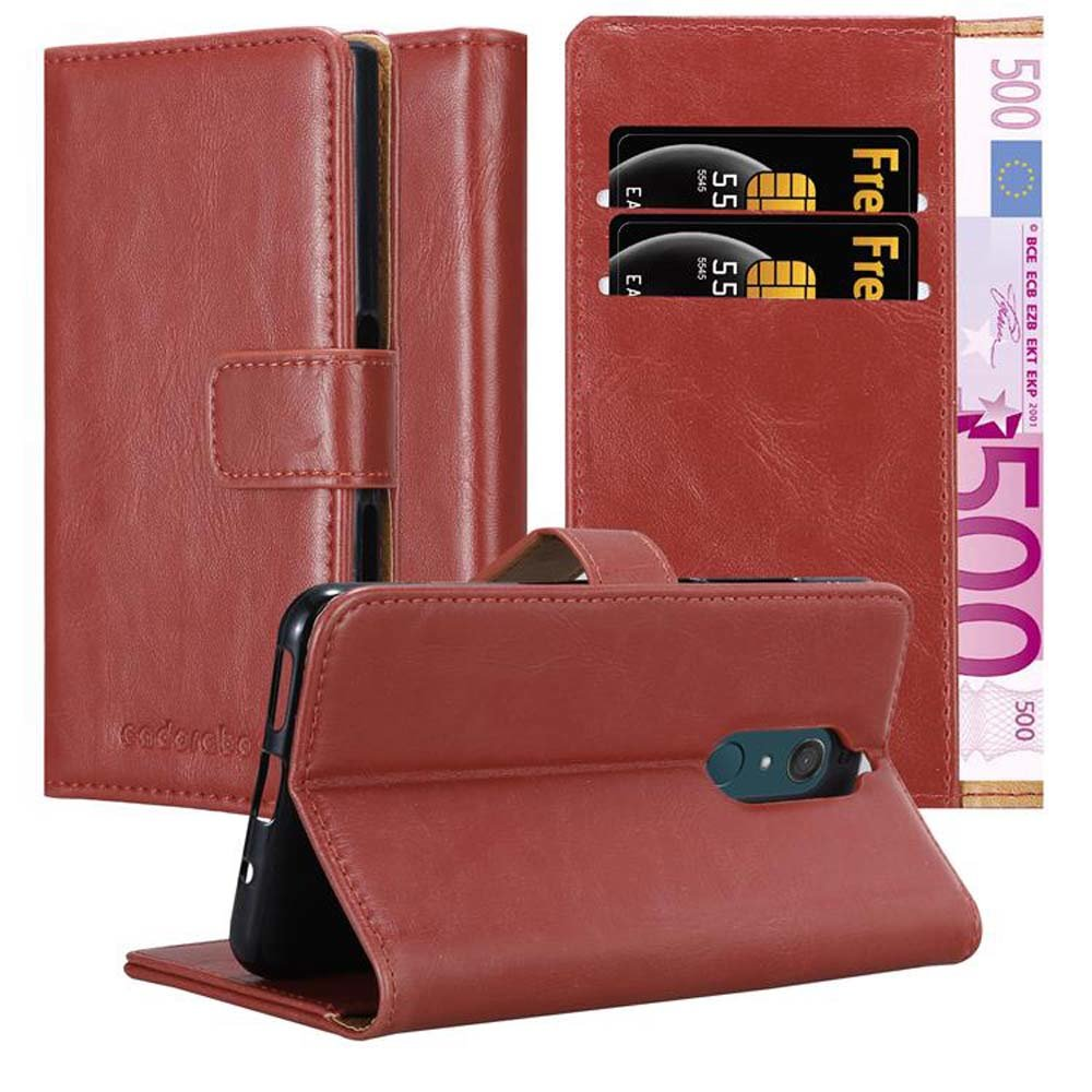 CADORABO Hülle Luxury Book Style, XL, ROT WIKO, WEIN VIEW Bookcover