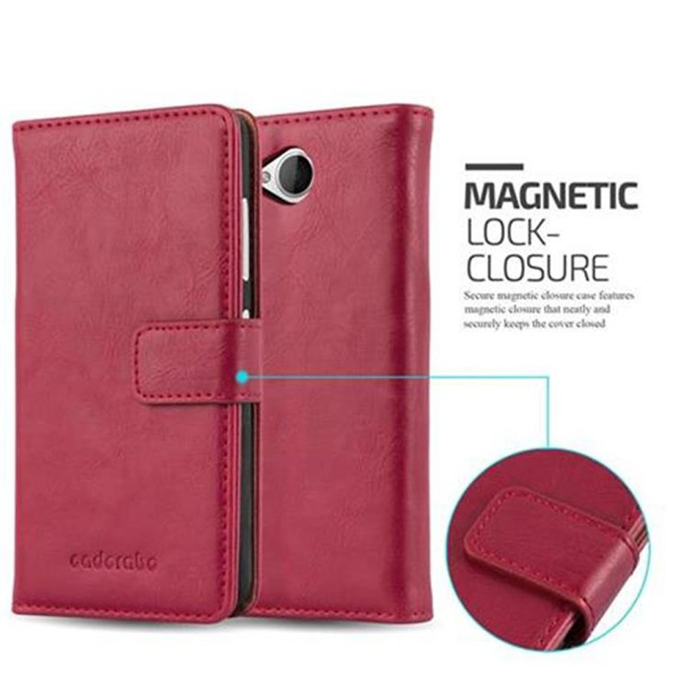CADORABO Hülle ROT Style, 650, Lumia WEIN Nokia, Book Luxury Bookcover