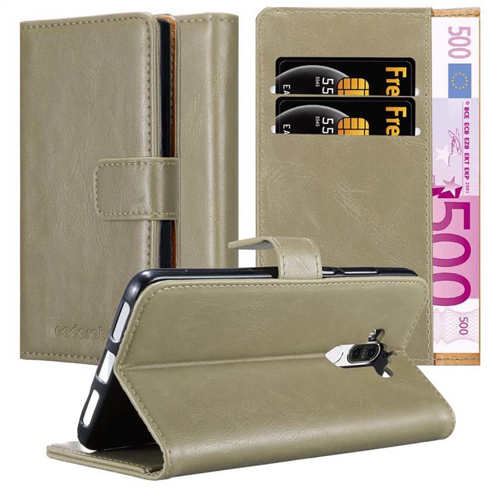 MATE Huawei, CADORABO Book Luxury BRAUN Hülle Bookcover, 9, Style, CAPPUCCINO
