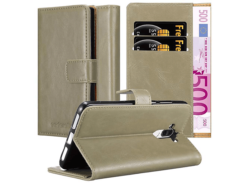 MATE Huawei, CADORABO Book Luxury BRAUN Hülle Bookcover, 9, Style, CAPPUCCINO