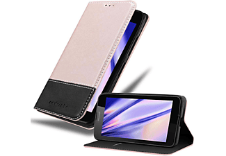 CADORABO X-Wallet Kunstlederkombi Hülle, Bookcover, Nokia, Lumia 640, ROSÉ GOLD SCHWARZ