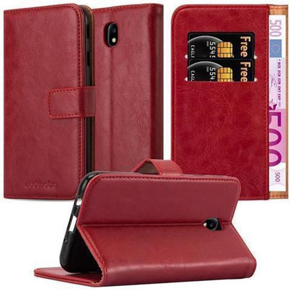 ROT 2017, Hülle Style, Luxury Samsung, Galaxy Bookcover, CADORABO WEIN Book J7