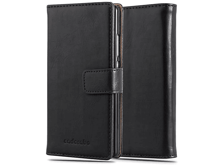 Hülle CADORABO SCHWARZ Book Luxury Style, P8, GRAPHIT Bookcover, Huawei,