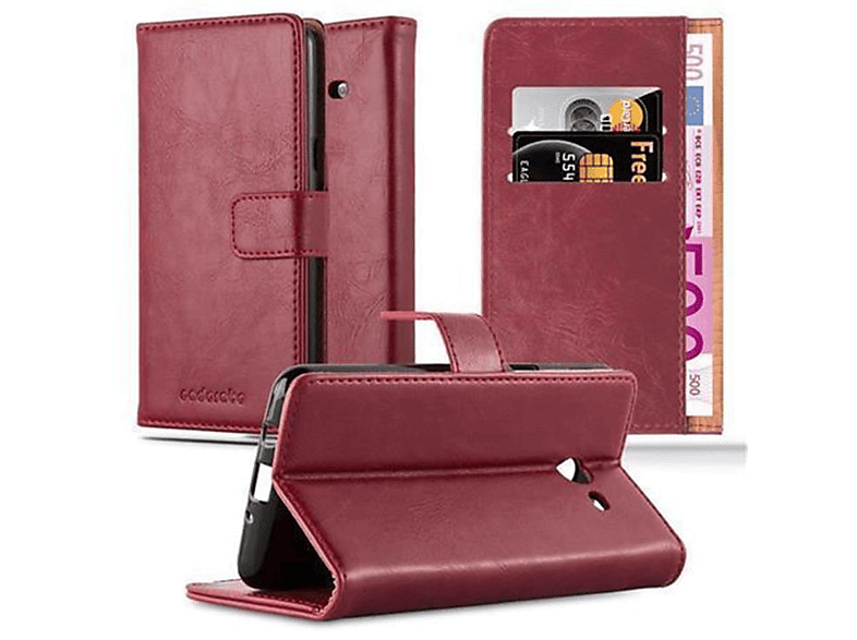 CADORABO Hülle Luxury Book Style, Version, Bookcover, US 2017 Samsung, ROT WEIN J3 Galaxy