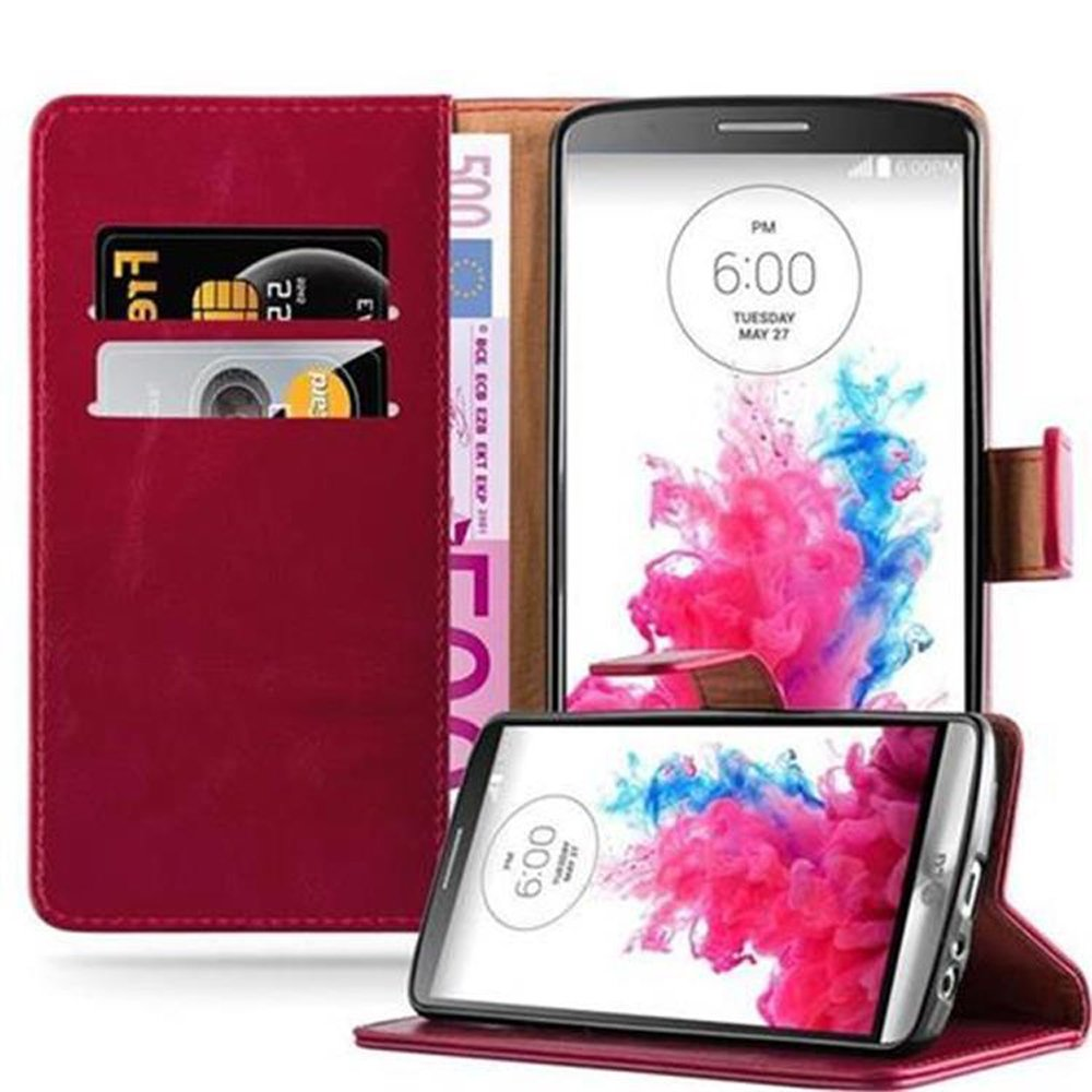 Luxury CADORABO WEIN Book Hülle Style, LG, ROT G3, Bookcover,