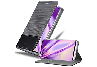 CADORABO Jeans Book Hülle, Bookcover, Samsung, Galaxy S10 PLUS, GRAU SCHWARZ
