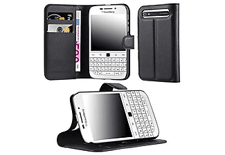 carcasa de móvil  - Funda libro para Móvil - Carcasa protección resistente de estilo libro CADORABO, Blackberry, Q20, negro fantasma