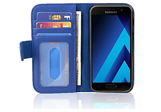 CADORABO Book Style Hülle Kartenfächern Kunst Leder, Bookcover, Samsung, Galaxy A3 2017, NEPTUN BLAU