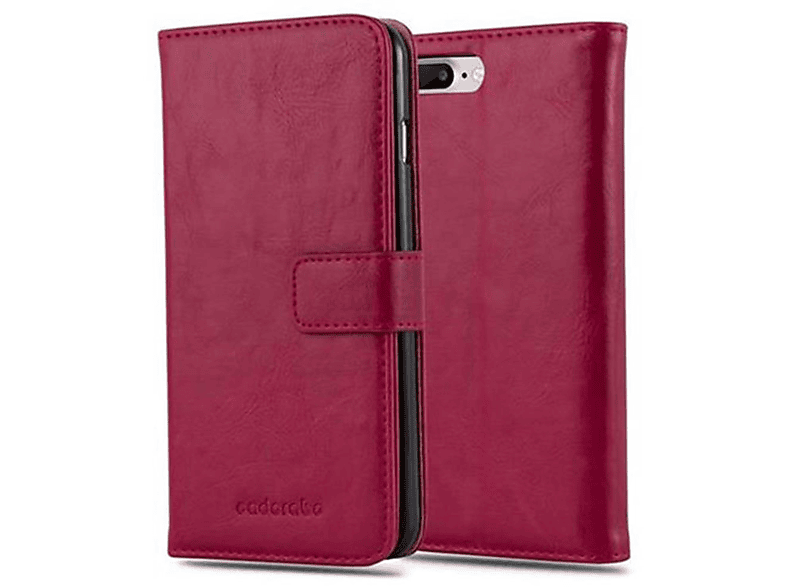 7 iPhone Hülle Style, PLUS, / Book Apple, / 7S PLUS 8 Bookcover, Luxury PLUS ROT WEIN CADORABO