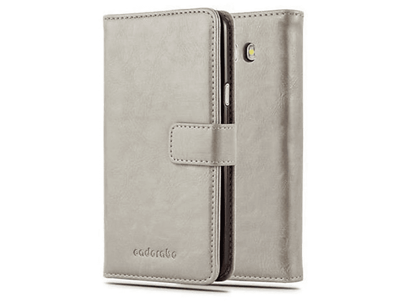 J7 Galaxy Luxury Bookcover, Samsung, CADORABO BRAUN 2016, Hülle Book Style, CAPPUCCINO