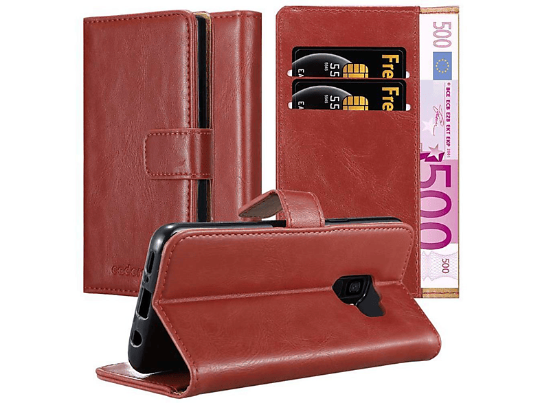 CADORABO Hülle Luxury Book Style, Bookcover, Samsung, Galaxy S9, WEIN ROT