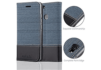 CADORABO Jeans Book Hülle, Bookcover, Huawei, NOVA, DUNKEL BLAU SCHWARZ