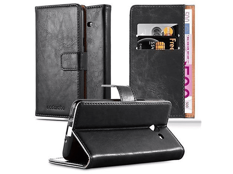 CADORABO Hülle Luxury 2017 J3 Style, Galaxy Bookcover, SCHWARZ GRAPHIT Book US Samsung, Version