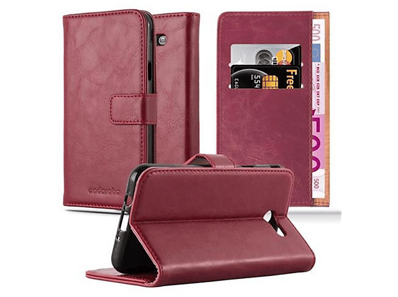 CADORABO Hülle Luxury Book Style, Bookcover, Samsung, Version, ROT J7 Galaxy US 2017 WEIN