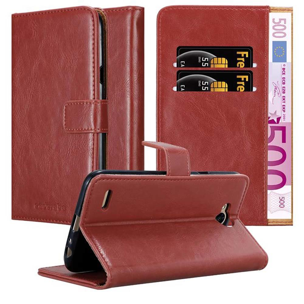 CADORABO Hülle Luxury Book Style, POWER 2, Bookcover, LG, WEIN X ROT